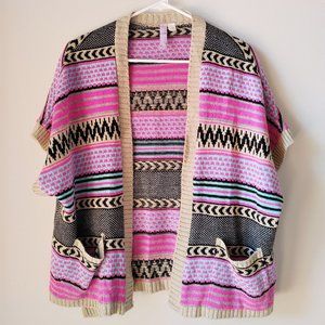 Alya Brightly Colored Open Front Sweater - Size Small